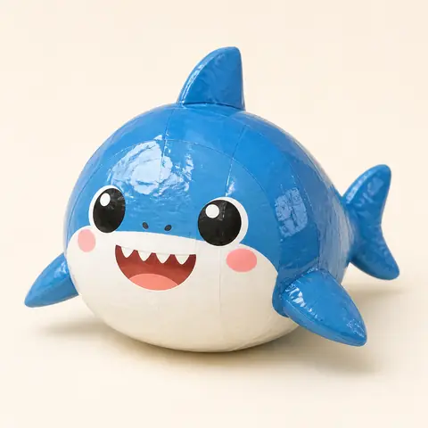 Vista previa de Paper Squishy de Tiburón Kawaii 3D