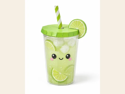 Vista previa de Paper Squishy de Limonada de Limón Verde 3D