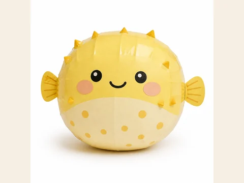 Vista previa de Paper Squishy de Pez Globo Kawaii 3D
