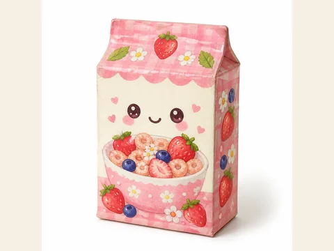 Vista previa de Paper Squishy de Caja de Cereal Kawaii