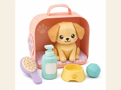 Vista previa de Plantilla de Paper Squishy de Animal 3D