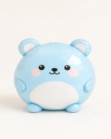 Vista previa de Paper Squishy de Osito Azul Redondo