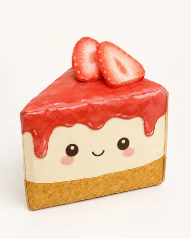 Vista previa de Paper Squishy de Cheesecake de Fresa 3D